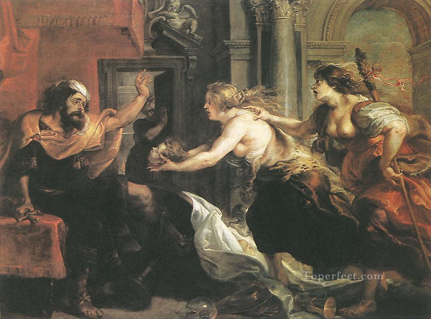 息子イテュロスの首と対峙するテレウス バロック ピーター・パウル・ルーベンス油絵